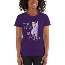 Load image into Gallery viewer, Probe You (Full - Gal) - Women&#39;s scoop neck t-shirt - Keen Eye Design
