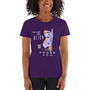 Probe You (Full - Gal) - Women's scoop neck t-shirt - Keen Eye Design