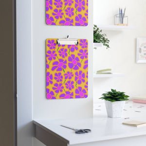 Purpleflower Pattern on Gold - Clipboard - Keen Eye Design