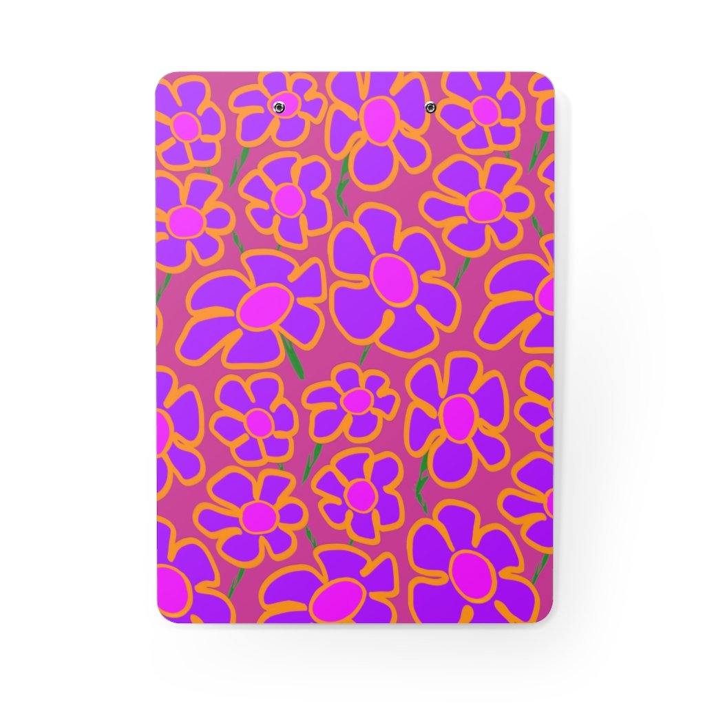 Purpleflower Pattern on Hot Pink - Clipboard - Keen Eye Design