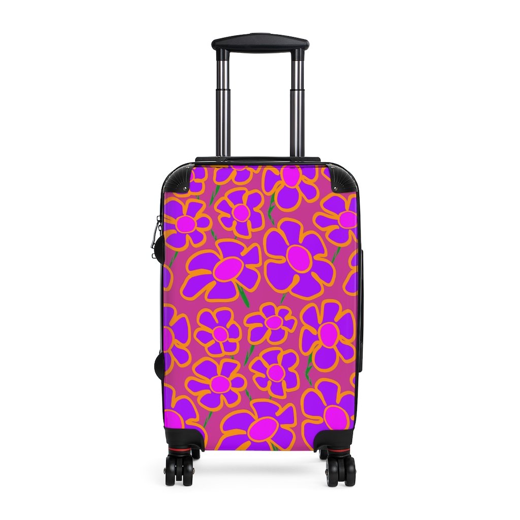 Purpleflower on Hot Pink - Cabin Suitcase - Keen Eye Design