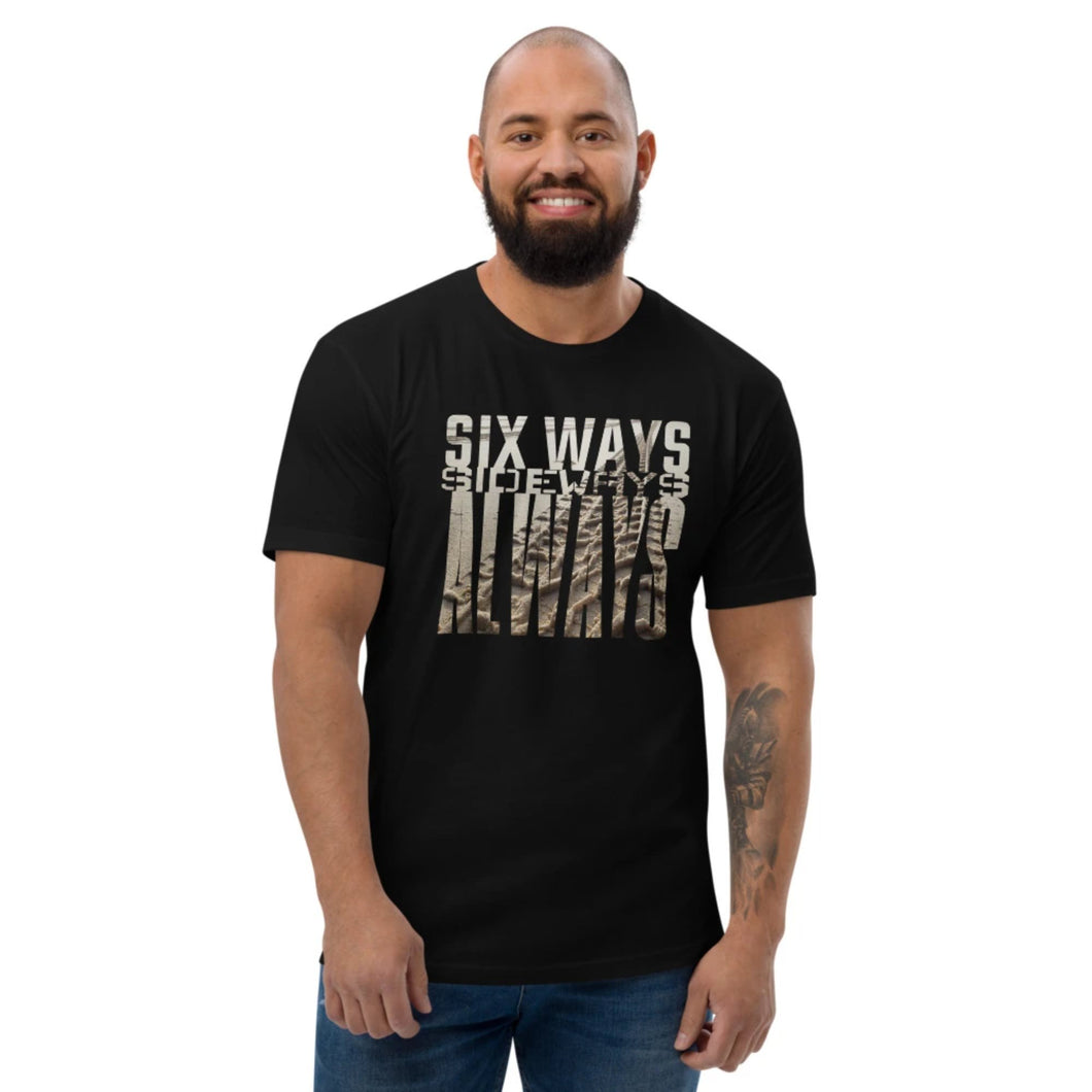 Six Ways Sideways Always (Sandtracks 2) - Men's Fitted Premium T-Shirt - Keen Eye Design