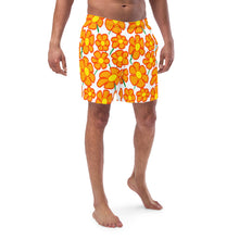 Load image into Gallery viewer, Orangeflower on White - Men&#39;s Swim Trunks (Unisex Board Shorts)
