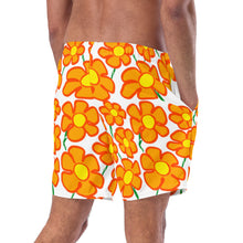 Load image into Gallery viewer, Orangeflower on White - Men&#39;s Swim Trunks (Unisex Board Shorts)
