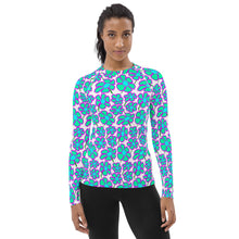 Load image into Gallery viewer, Greenflower on White - Women&#39;s Rash Guard
