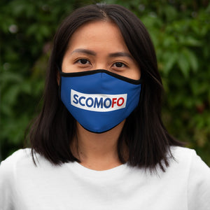 Scomofo - Fitted Polyester Face Mask (blue with black trim)